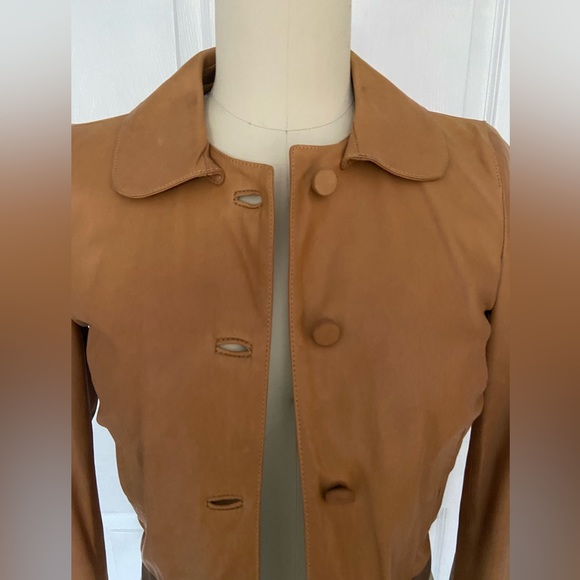 Dolce&Gabbana Tan Leather Bomber Jacket Size 40 - Picture 3 of 12
